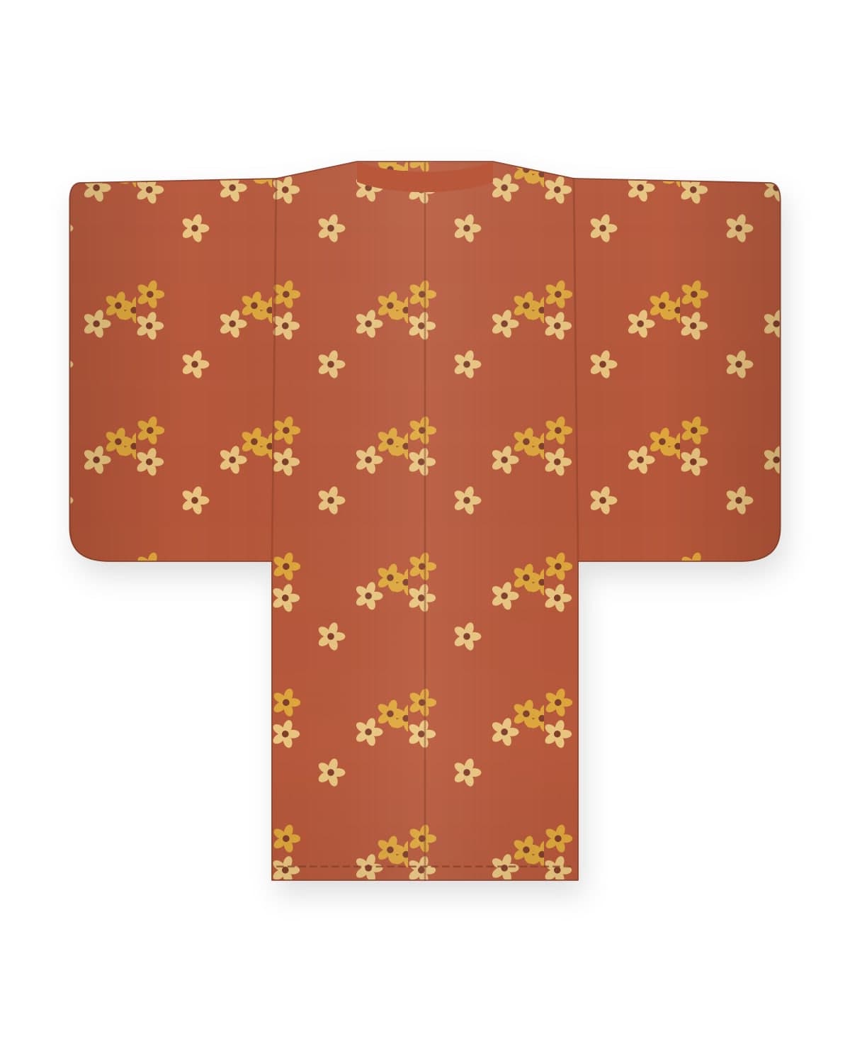 Nishijin haori jacket, terracotta