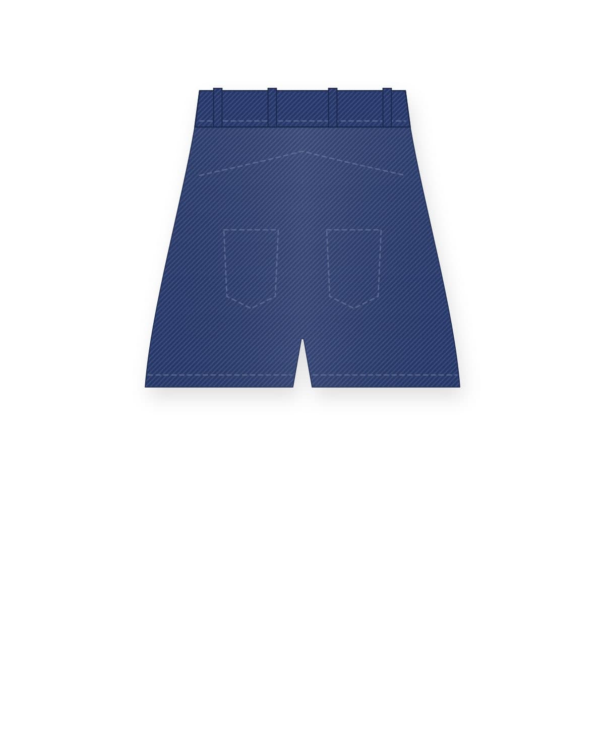 Denim shorts, indigo