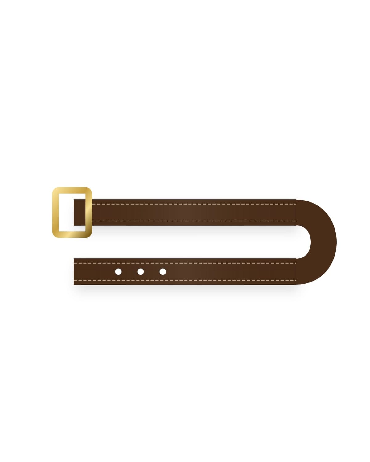 Leather belt, brass buckle
