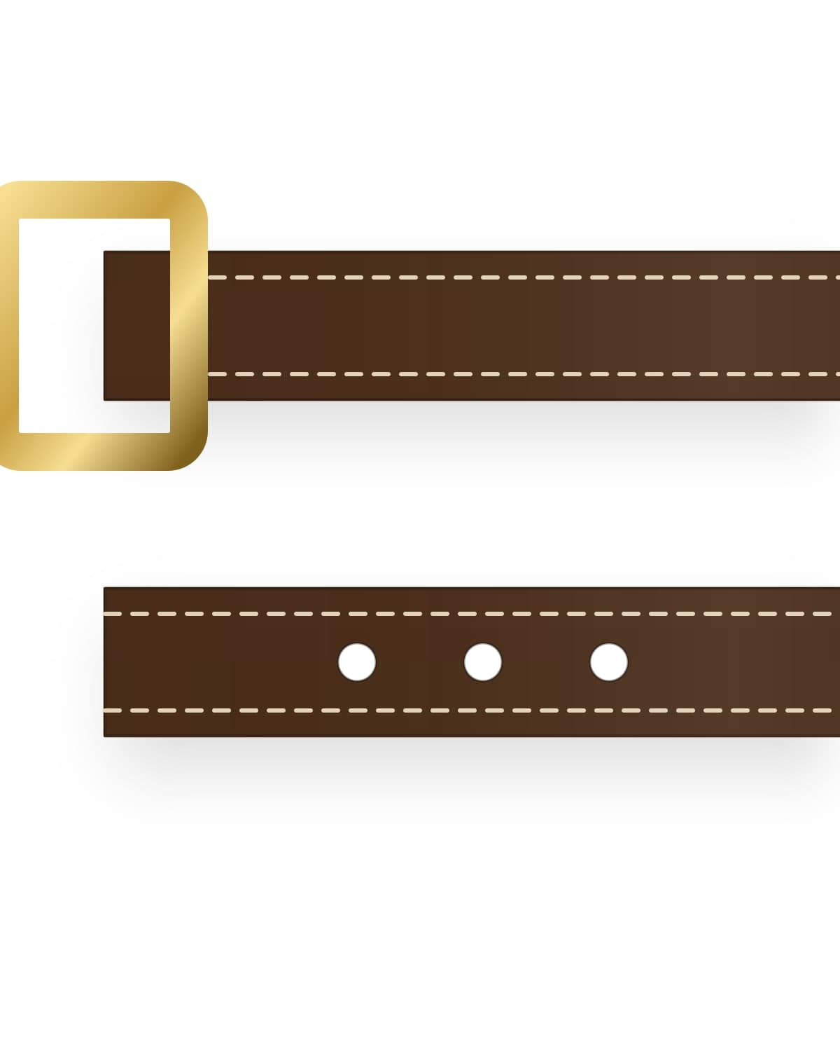 Leather belt, brass buckle