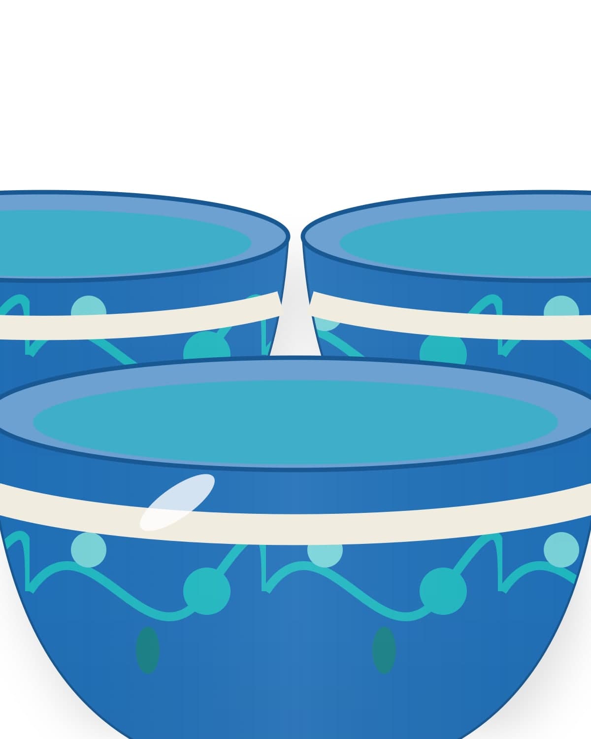 Piyola tea bowls, set of six