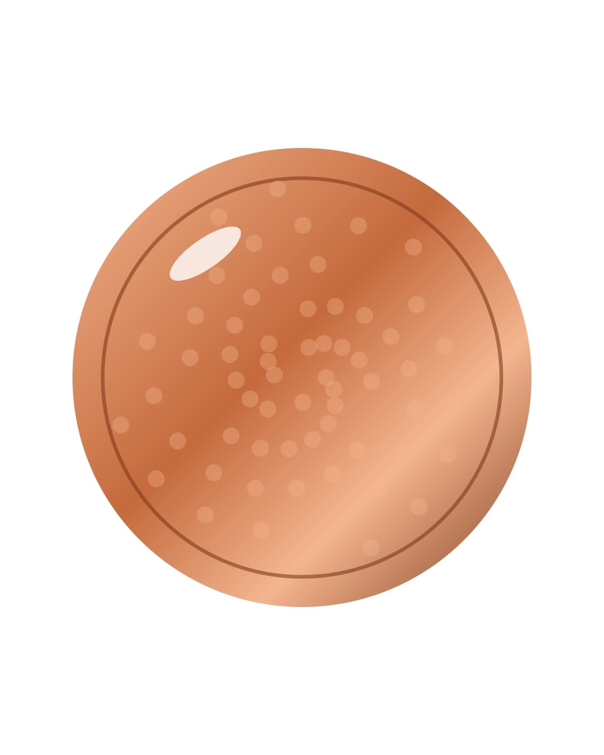 Hammered copper tray, 50 cm